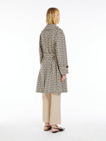 Double-breasted trench coat in jacquard technical cotton