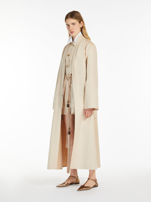 Camel Wrap Coat for Women - Albino - Max Mara UAE