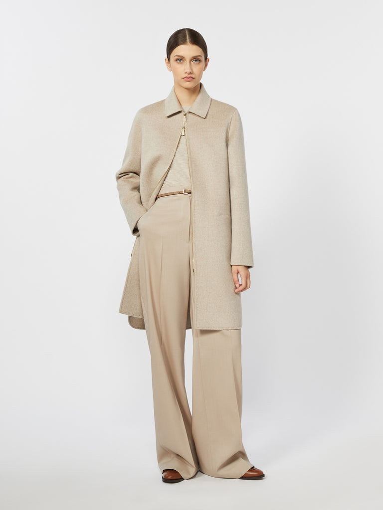 Straight-fit cashmere coat