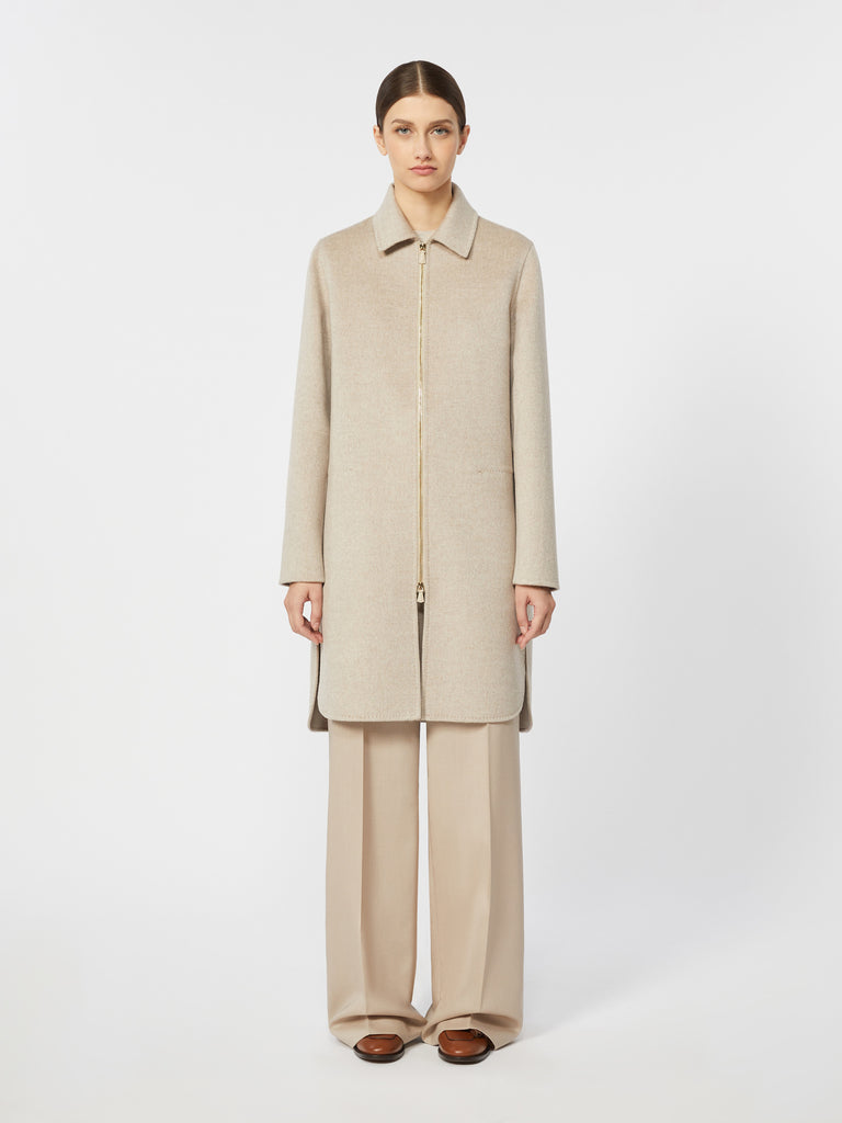 Straight-fit cashmere coat
