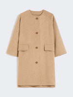 Camel Broadcloth Coat for Women - Hazelnut Brown - Max Mara UAE