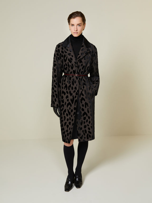 max mara single-breasted spotted velvet coat for women