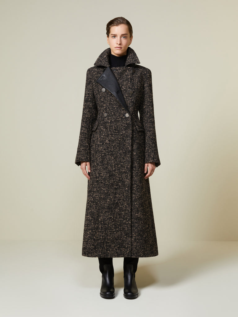 Boutonné·fabric redingote coat