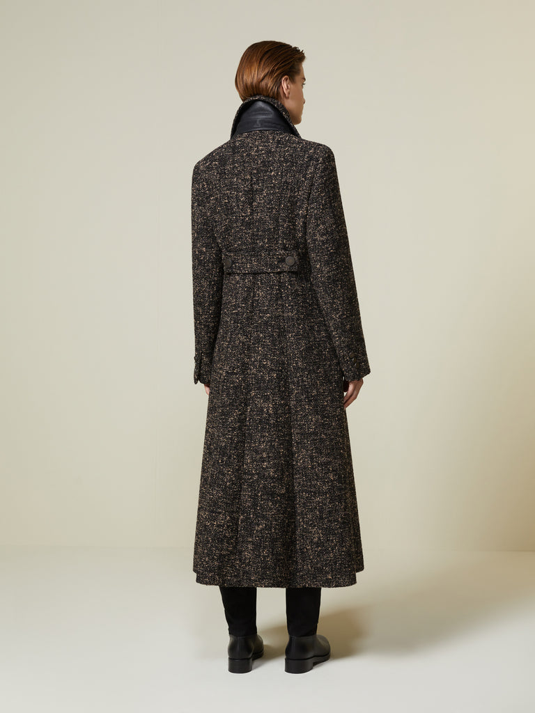 Boutonné·fabric redingote coat