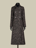 Boutonné·fabric redingote coat