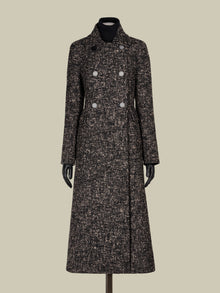 Boutonné·fabric redingote coat
