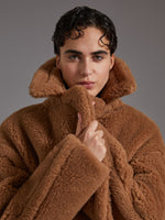 Teddy Bear Icon Coat for Women - Camel - Max Mara UAE