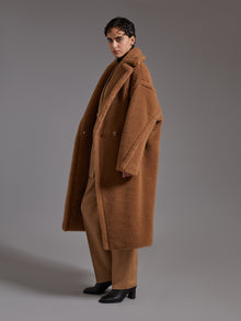Teddy Bear Icon Coat for Women - Camel - Max Mara UAE