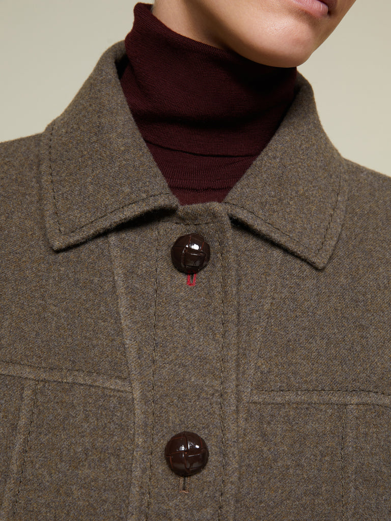 Oversized double wool coat