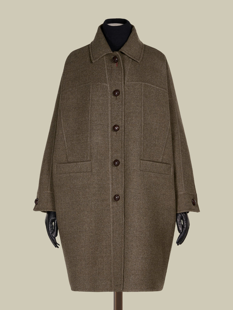 Oversized double wool coat