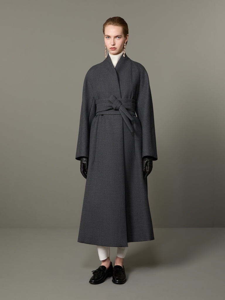 max mara combed wool kimono coat