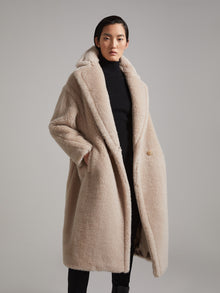 Teddy Bear Icon Coat In Alpaca And Wool for Women - Sand - Max Mara UAE