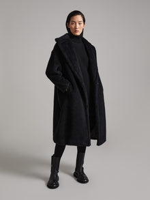 Teddy Bear Icon Coat In Alpaca And Wool for Women - Black - Max Mara UAE