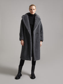 Teddy Bear Icon Coat for Women - Medium Grey - Max Mara UAE