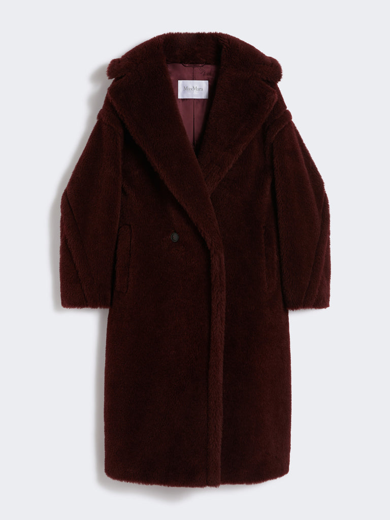Teddy Bear Icon Coat in alpaca and wool - Cherry
