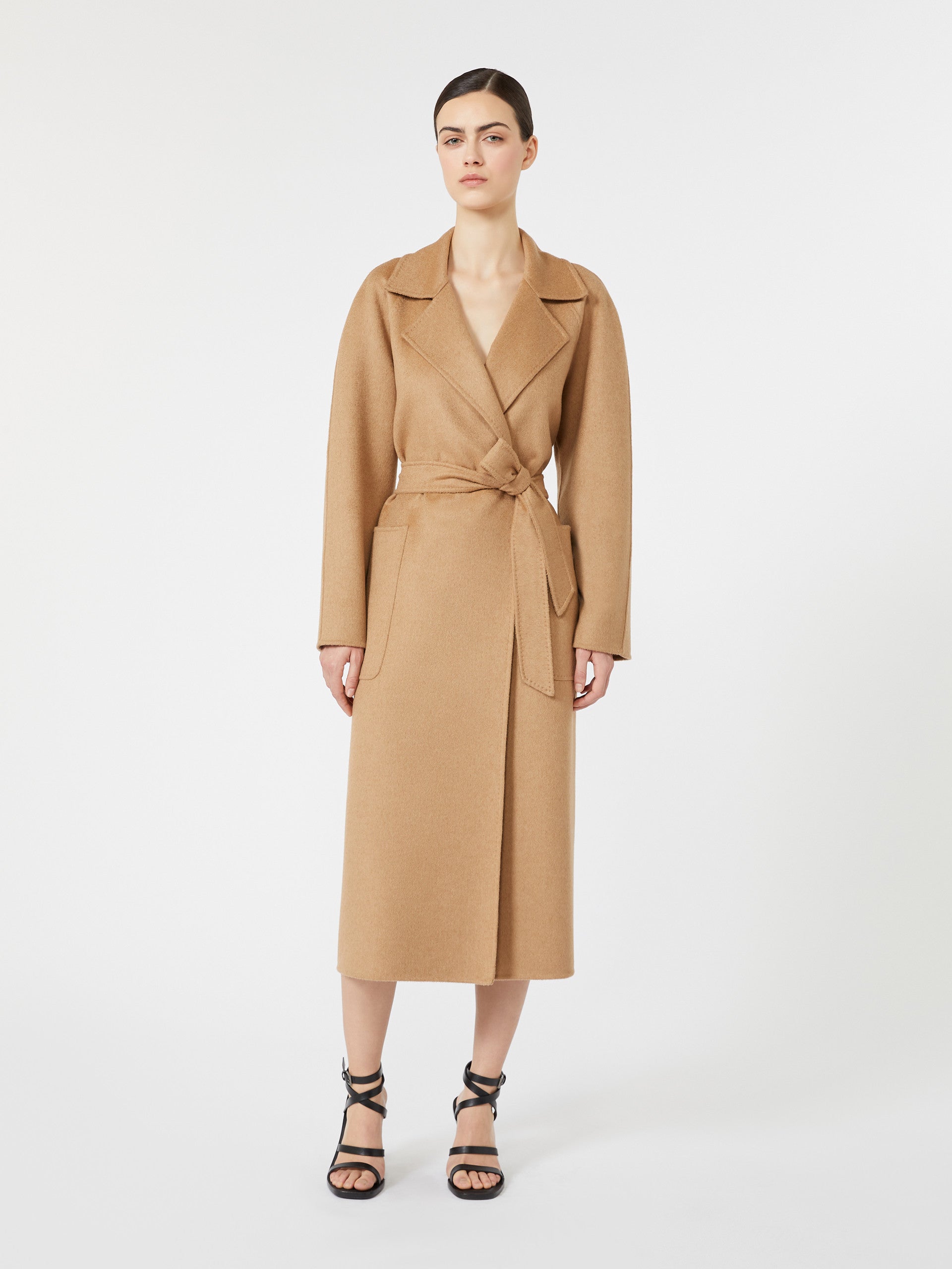 max mara long camel robe coat for women