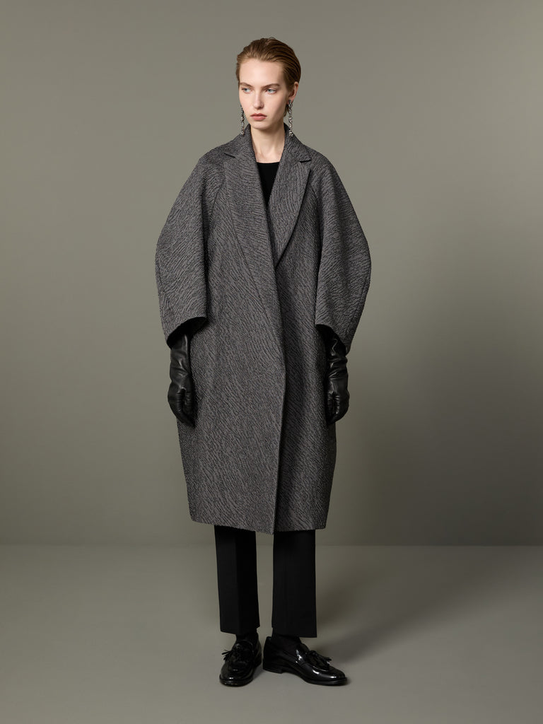 max mara jacquard fabric cape coat