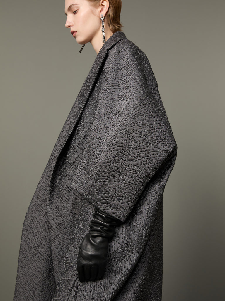 max mara jacquard fabric cape coat