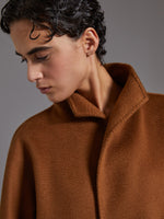 Midi cashmere cardigan coat - Tobacco