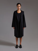 Midi cashmere cardigan coat - Black
