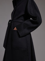 Midi cashmere cardigan coat - Black