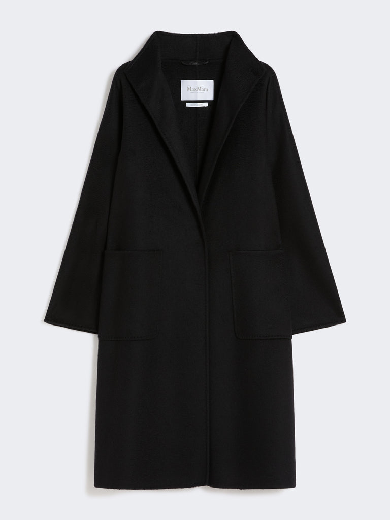 Midi cashmere cardigan coat - Black