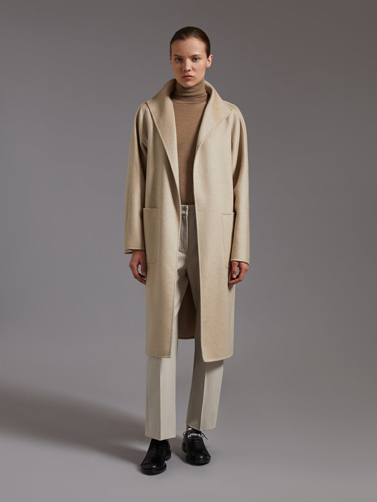 Midi cashmere cardigan coat - Sand