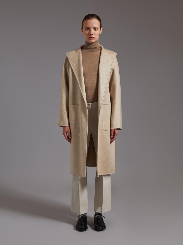 Midi cashmere cardigan coat - Sand