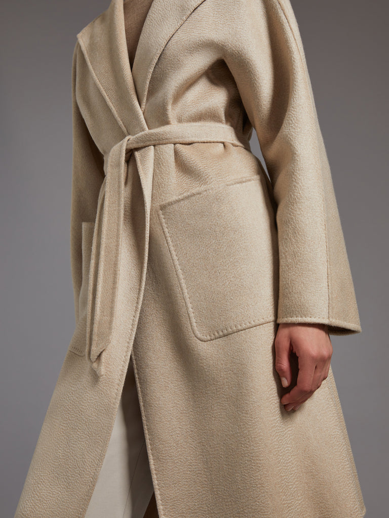Midi cashmere cardigan coat - Sand