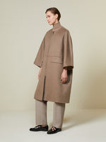 Double cashmere cape coat