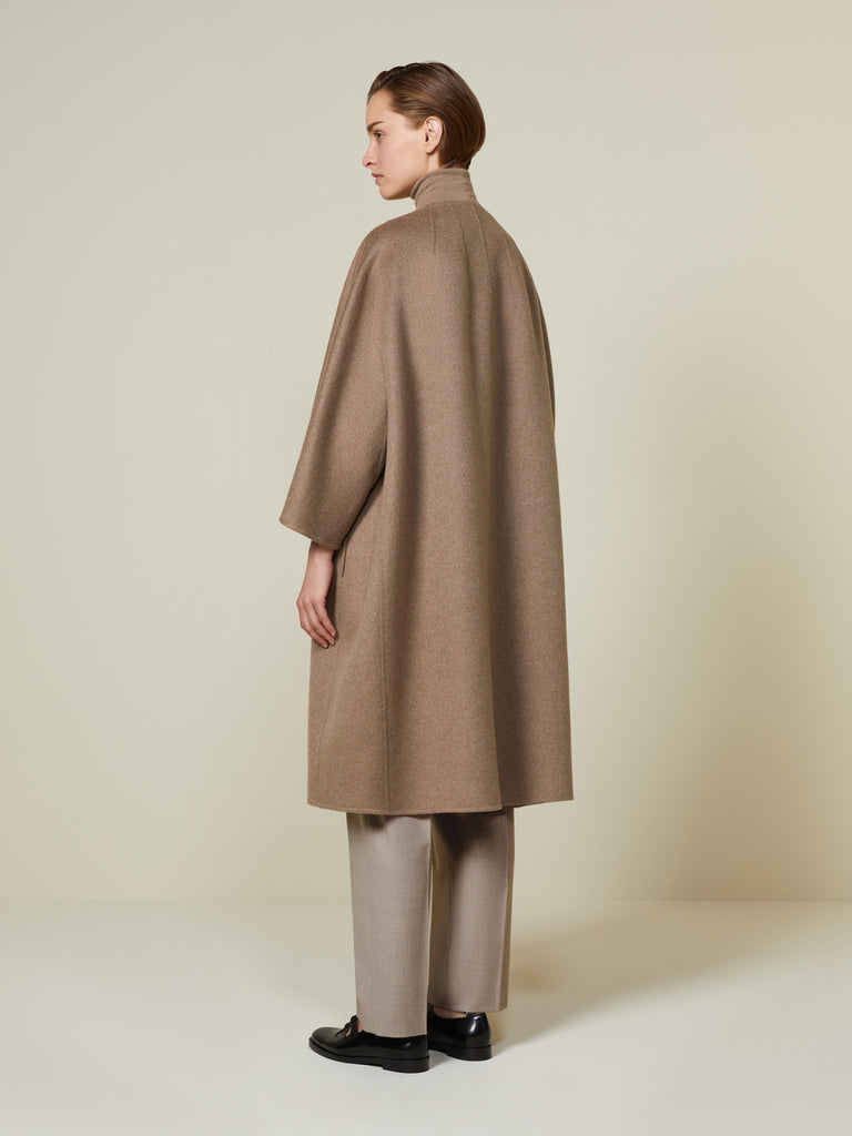 Double cashmere cape coat