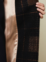 Lamé jacquard cocoon coat