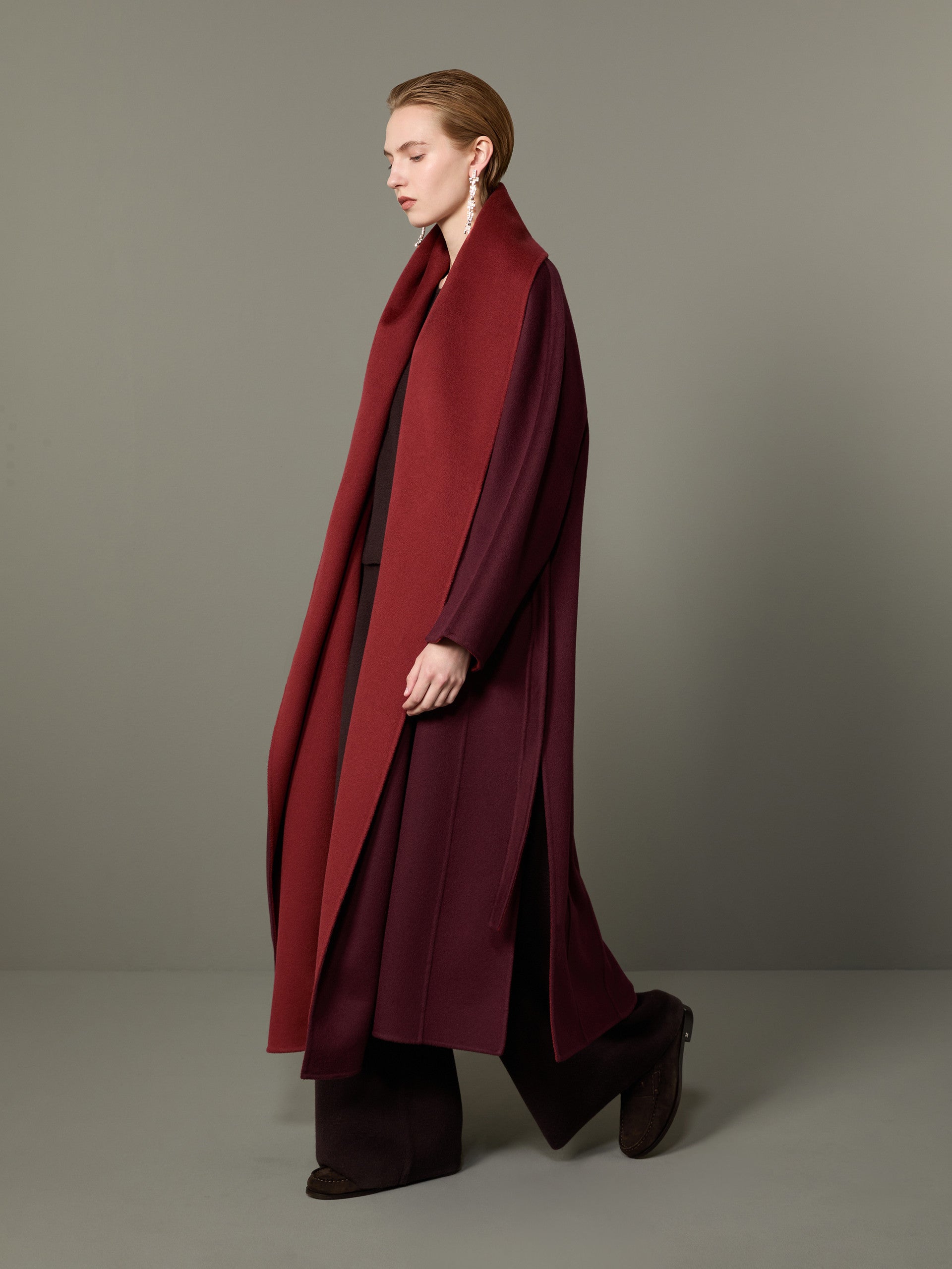 max mara reversible foulard coat in brushed cashmere for women