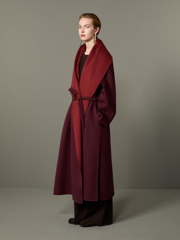 max mara reversible foulard coat in brushed cashmere