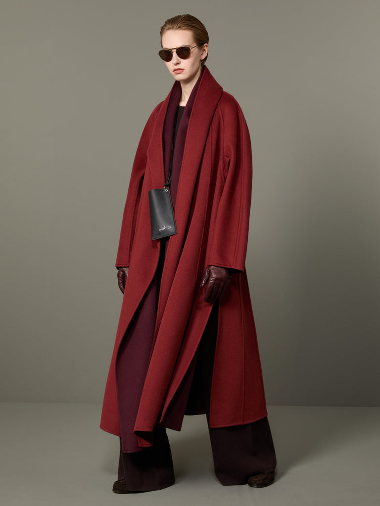 max mara reversible foulard coat in brushed cashmere