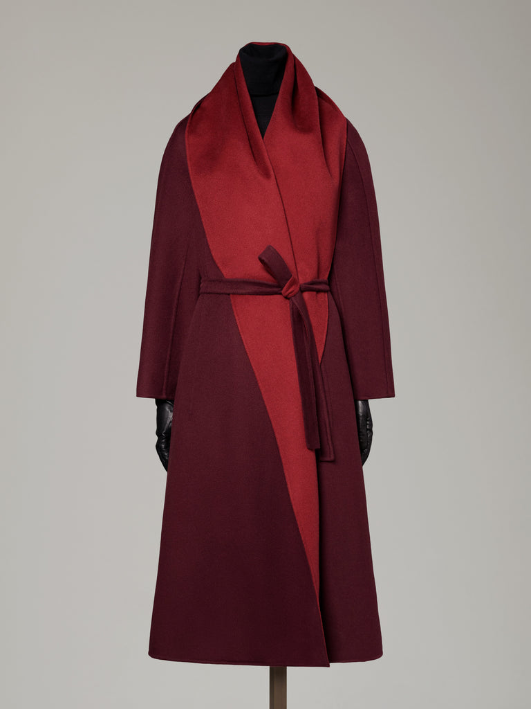 max mara reversible foulard coat in brushed cashmere