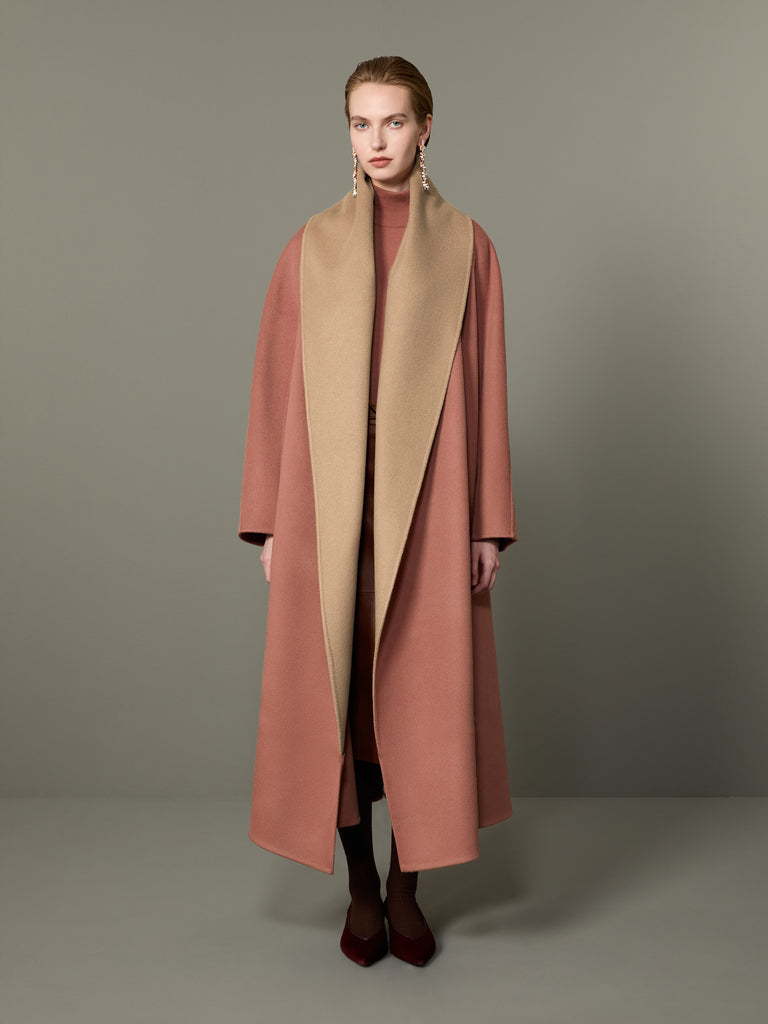 max mara reversible foulard coat in brushed cashmere