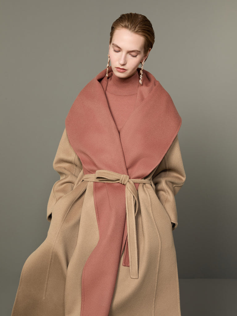 max mara reversible foulard coat in brushed cashmere