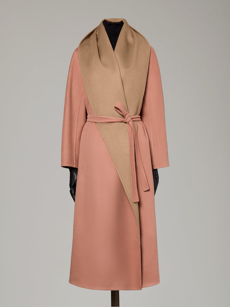 max mara reversible foulard coat in brushed cashmere