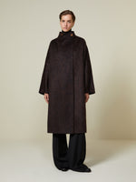Mohair and zibeline cashmere foulard coat