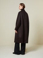 Mohair and zibeline cashmere foulard coat