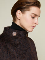 Mohair and zibeline cashmere foulard coat