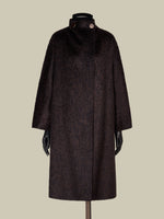 Mohair and zibeline cashmere foulard coat