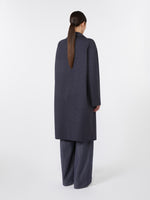 Denim-Effect Wool Coat for Women - Ultramarine - Max Mara UAE