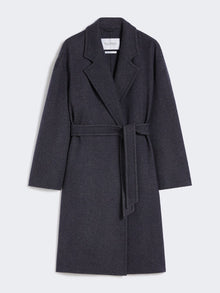 Denim-effect wool coat