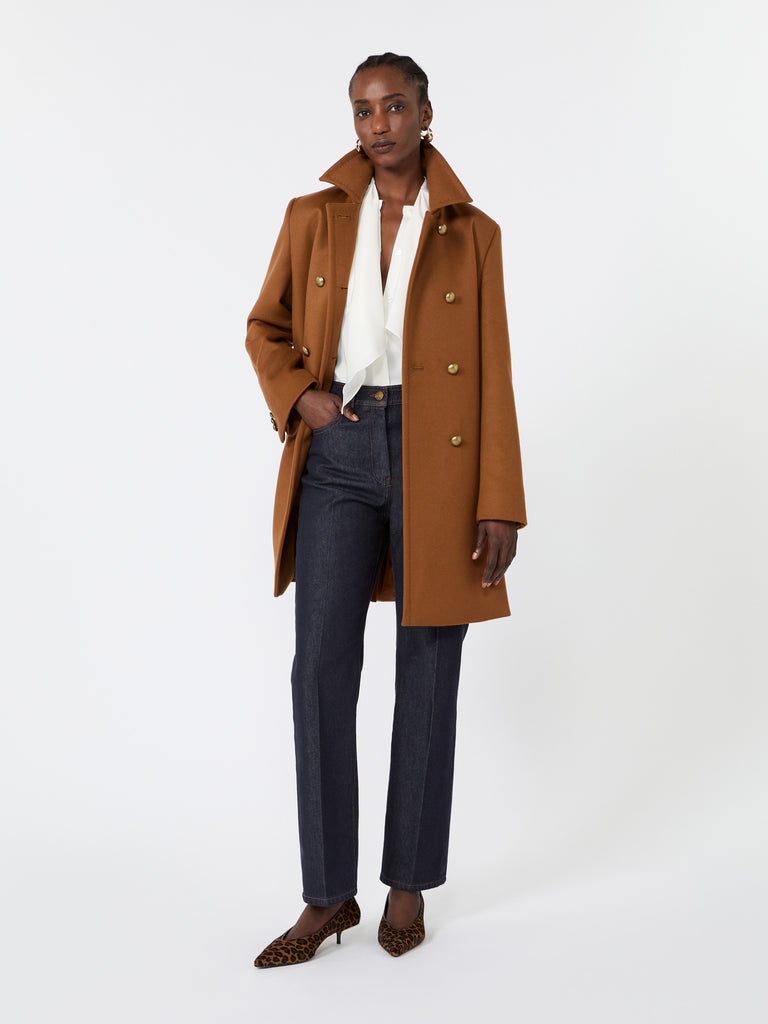 max mara double-breasted wool broadcloth coat