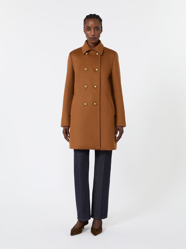 max mara double-breasted wool broadcloth coat
