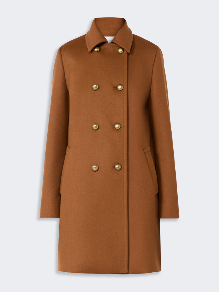 max mara double-breasted wool broadcloth coat