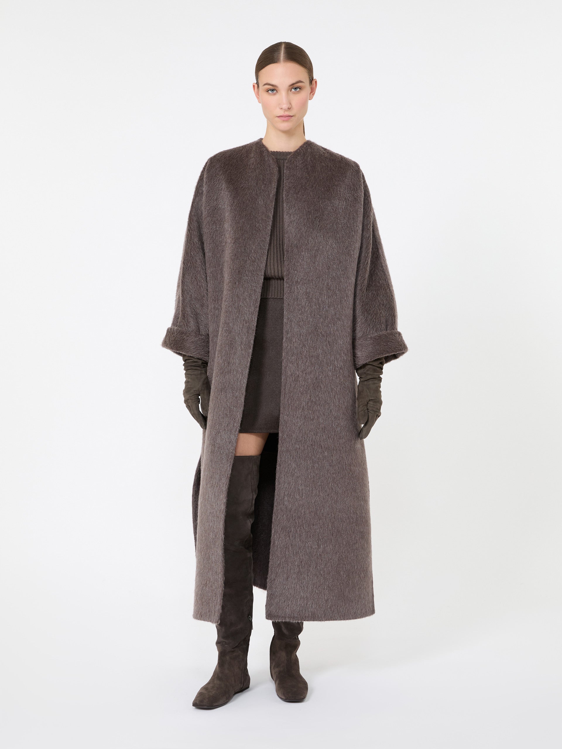 max mara oversized coat in camel and mohair for women