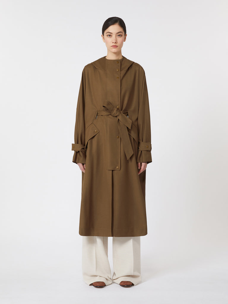 max mara water-repellent wool gabardine duster coat